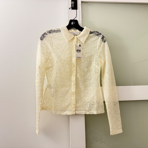 Mango Semi-Transparent Lace Shirt - Picture 4 of 6